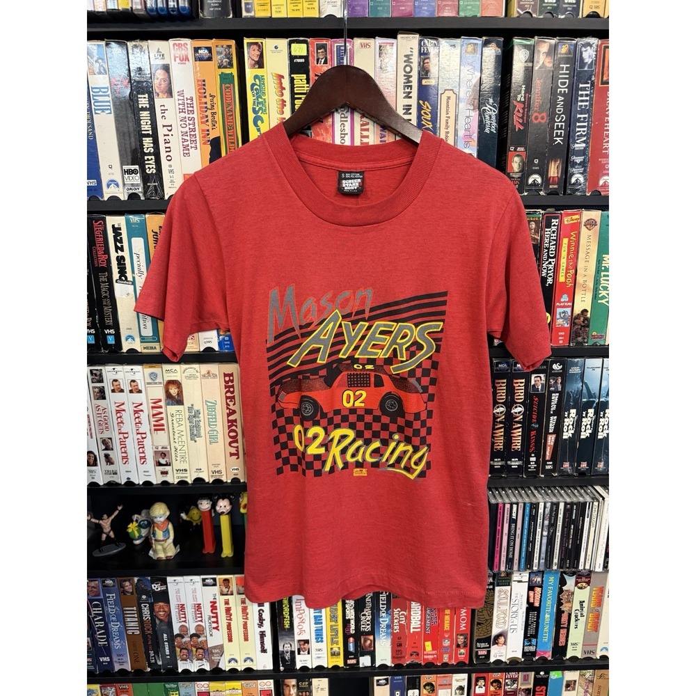 Vintage Mason Ayers Racing Car Tee Shirt 80s 90s Single Stitch NASCAR Car